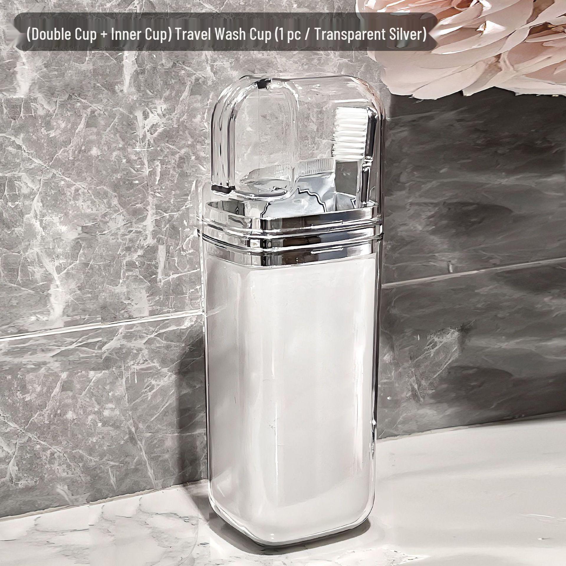Portable Travel Toiletries Set: Electric Toothbrush & Mouthwash Cup Holder Default