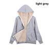 Plus Size Womens Plush Hooded Jacket Long Sleeve Zipper Sweater Coat Tops
