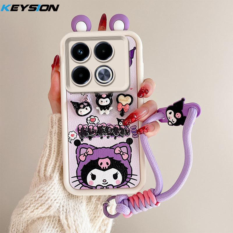 

KEYSION Милый чехол с 3D-мультяшным рисунком для Infinix Note 40 5G с браслетом, мягкий силиконовый противоударный чехол для телефона Infinix Note 40 5G for Infinix Note 40 5G