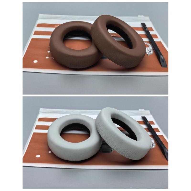 1Pair Earpads Protein Leather Ear Pads Ear Cushions Cover Memory Foam Earmuffs for Focal Clear Elegia Headsets