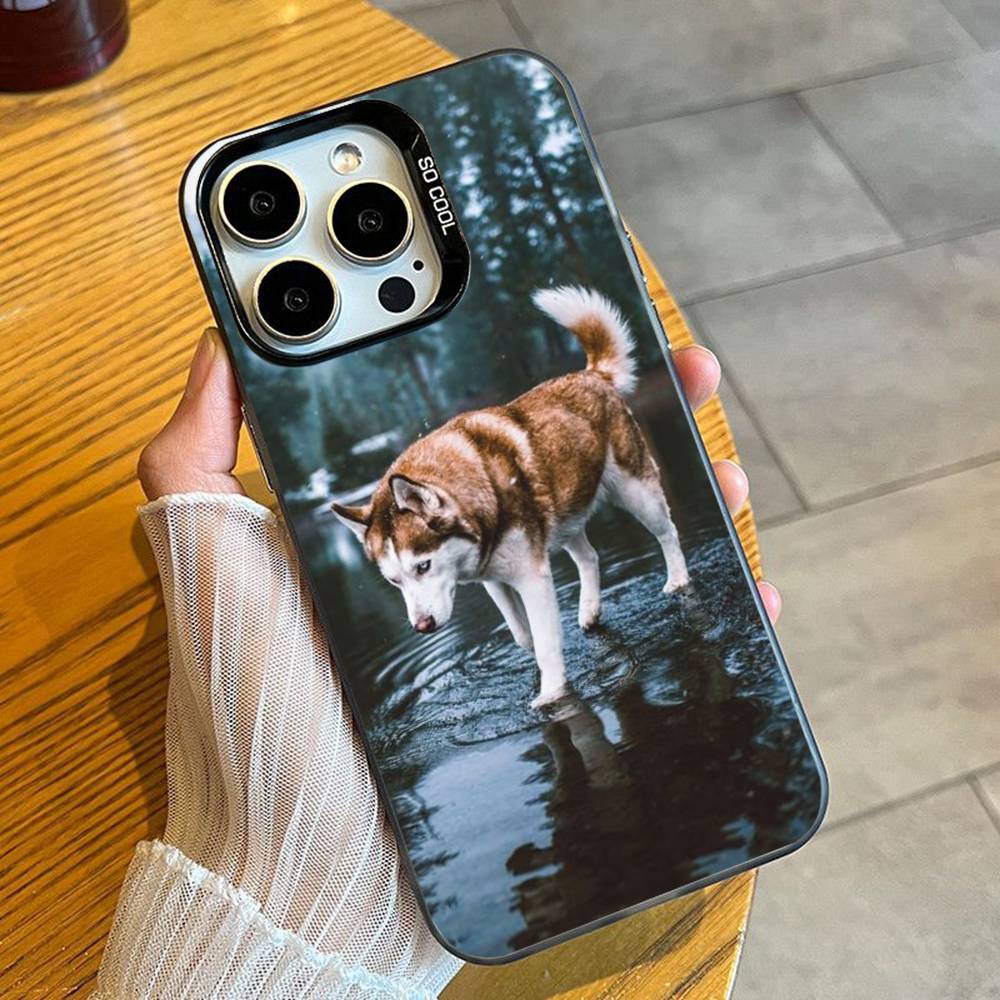 

Cute West Siberian Laika Phone Case For iPhone 16 17 15 14 12 13 Pro Max Black Color Shockproof Cover iPhone16