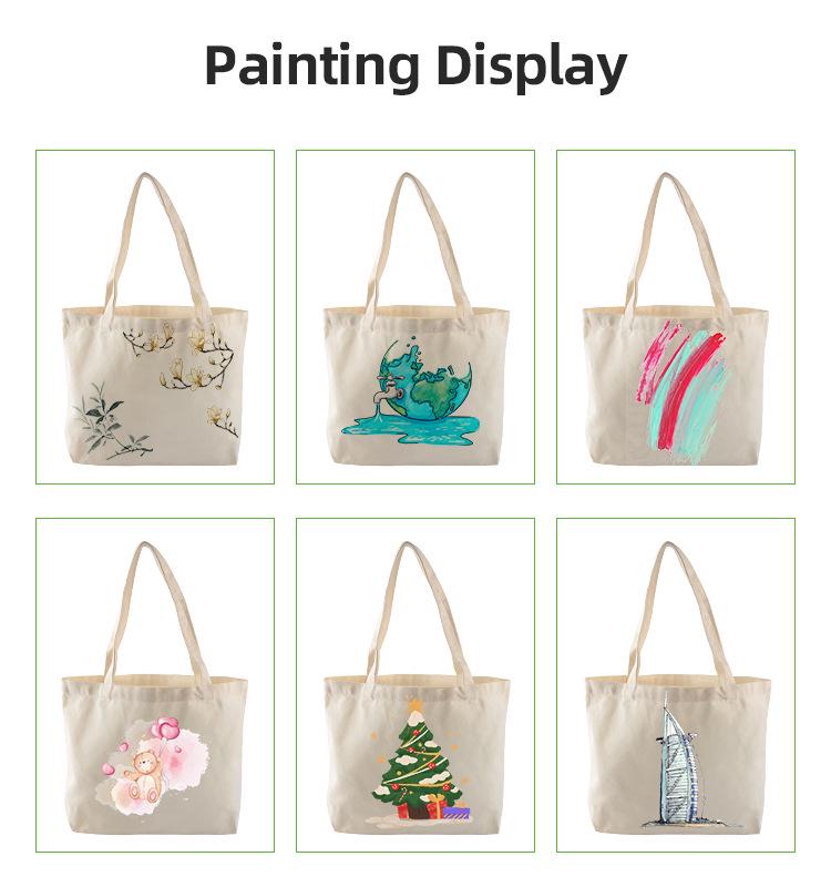 Saf Pamuklu Kanvas Bez Çanta - Alışveriş, Reklam, Kendin Yap ve Boyama İçin Boş El Çantası