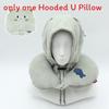 Cartoon Memory Foam U Shape Pillow With Hood For Adults