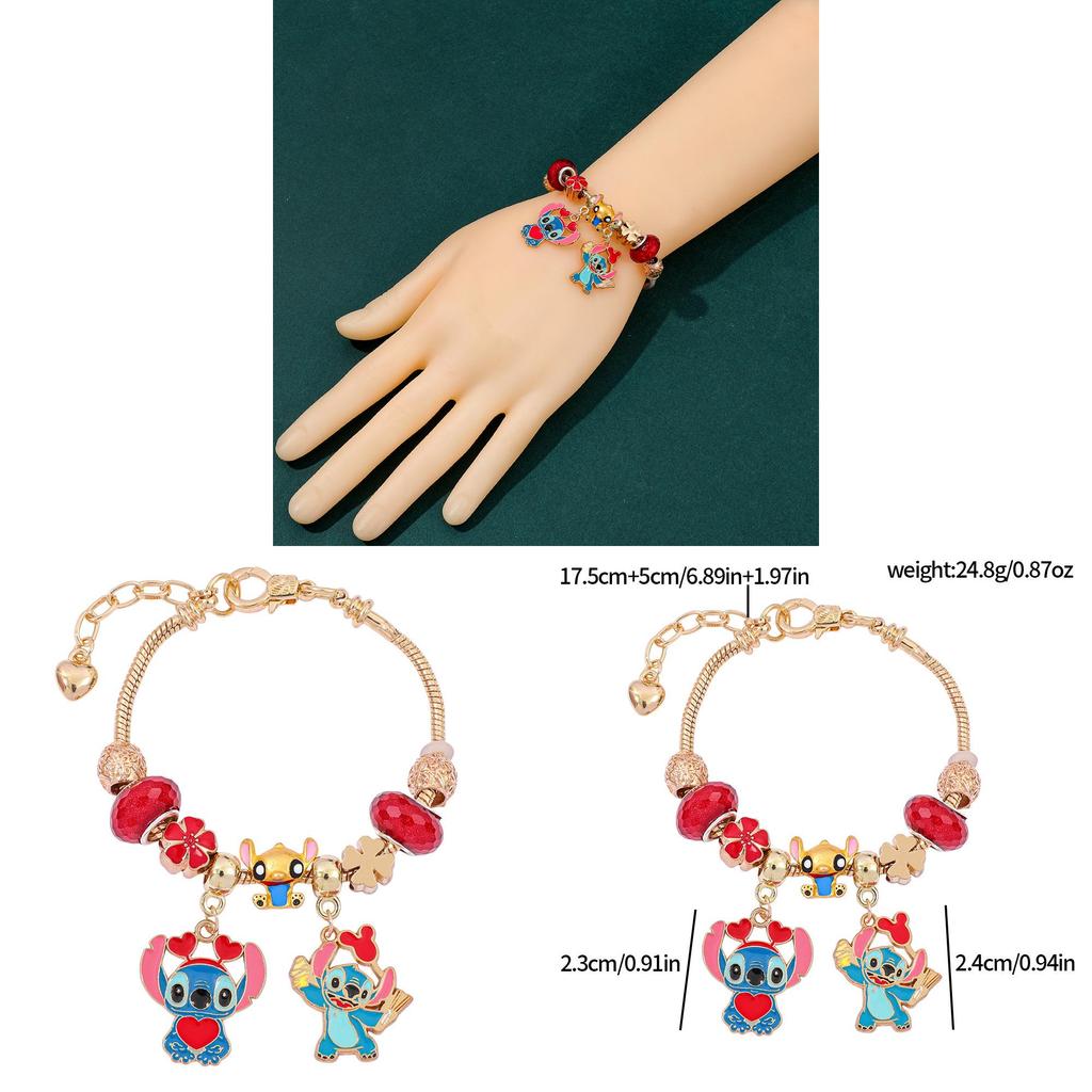 Stitch Cartoon Hand Chain With Zinc Alloy Material For Kids And Teens Gifts