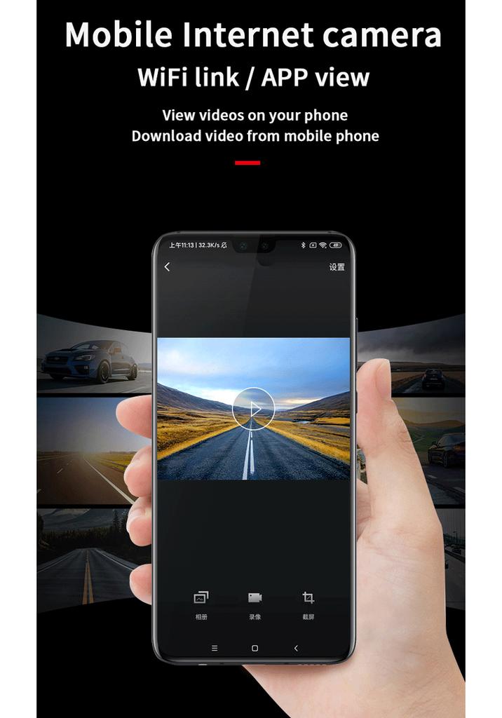 Full HD Car Camera Dashcam 1080p with Night Vision Degree USB Car DVR Smart Cardriver Recorder Dashcam WiFi APP Control