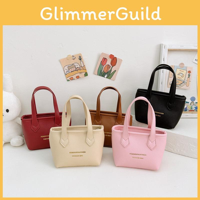 Girls Basket Fashion Bag Minimalist Solid Color Toddler Handheld Bag Bucket