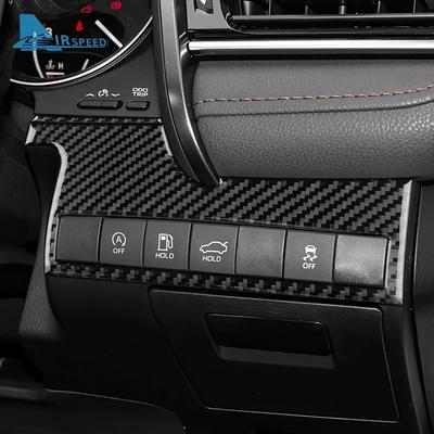 Real Soft Carbon Fiber For Toyota Camry 2018 2024 LHD RHD Car Headlight Switch Button Panel Accessories
