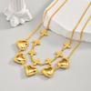 Wind Stainless Steel Flat Cross Chain Lucky Clover Heart Necklace Women'S Jewelry Nc-2275