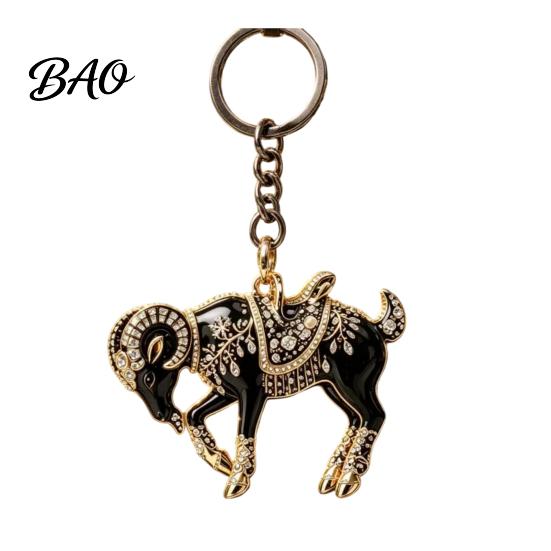 Sheep Accessory Acrylic Black Keyhcain, Goat Shaped Car Key Cartoon Keychain Ring Pendant, Backpack Handbag Charm Hanging Decoration