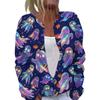 Women's Halloween Print Long Sleeve Knit Cardigan Button Front Sweater Coat Lightweight Casual Outerwear for Fall and Winter