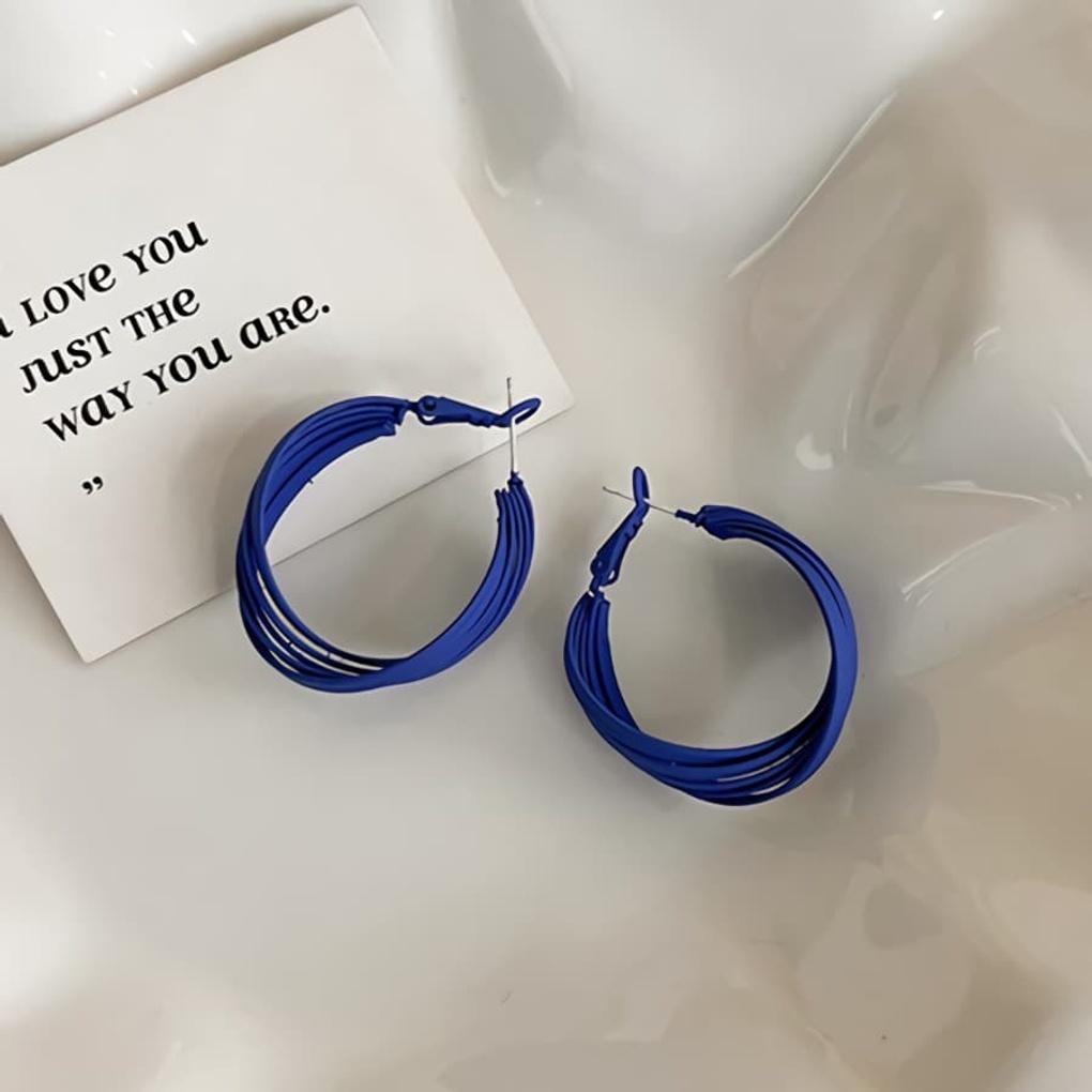 Women's Daily Polymer Blue Silver Needle Earrings