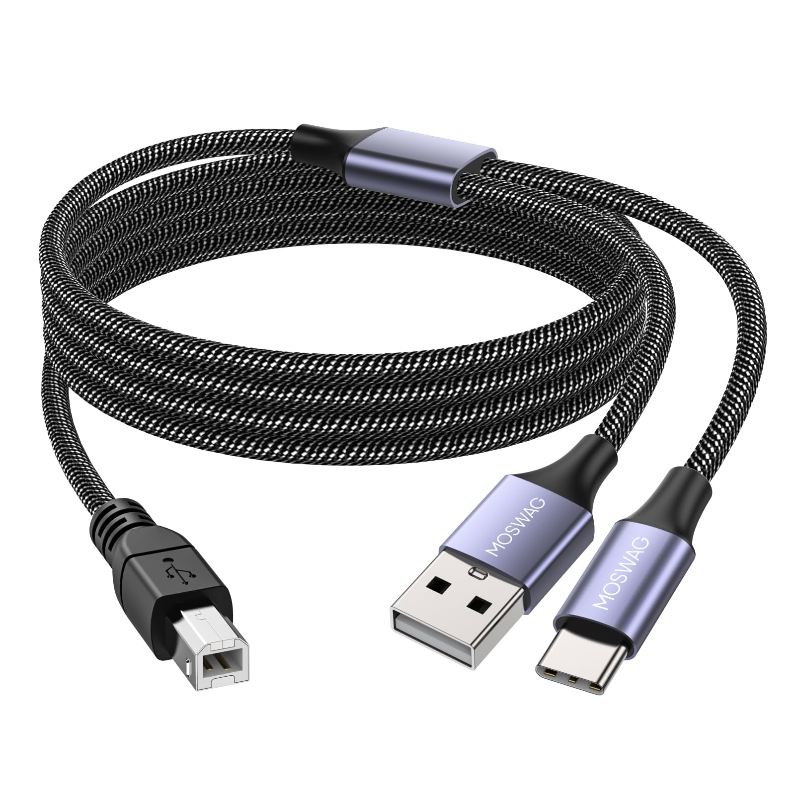 

MOSWAG USB MIDI Принтер USB Тип A Обертовий Тип B Принтер Сканер Високо Сумісний з Електронними Музичними Записами Аудіоінтерфейси Кабель, Кабель,