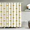 Vintage Style Floral Smiley Face Shower Curtain Waterproof Decoration For Bathroom Accessories White Yellow Flowers Pattern