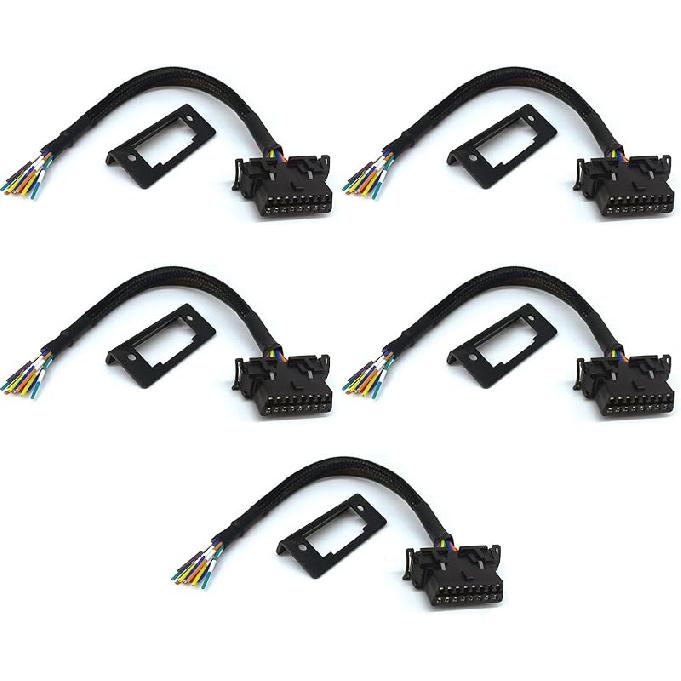 JUTA OBD2 J1962 Female To Open Pigtail Cable Bracket 16PIN OBDII Port Replacement Cable - [1Ft/30Cm]