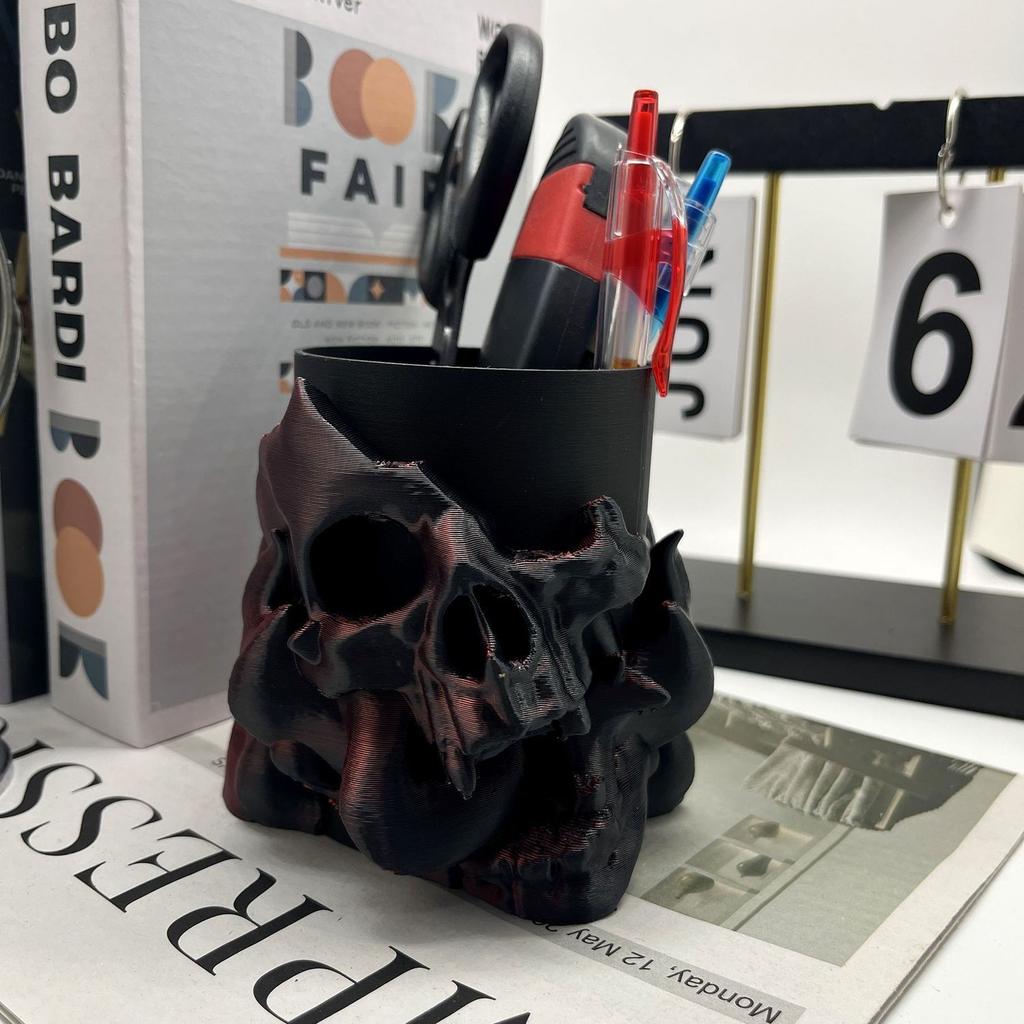 Creative Corrosion Skull Shaped Storage Jar Home Office Desktop Storage Ornaments 3D Printing Horror Storage Decoration Ornament
