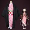 (11-12 Anni, Kamado Nezuko) Bambini Ragazze Ragazzi Costume Cosplay Cacciatore di Demoni Tanjiro Nezuko Abiti di Halloween
