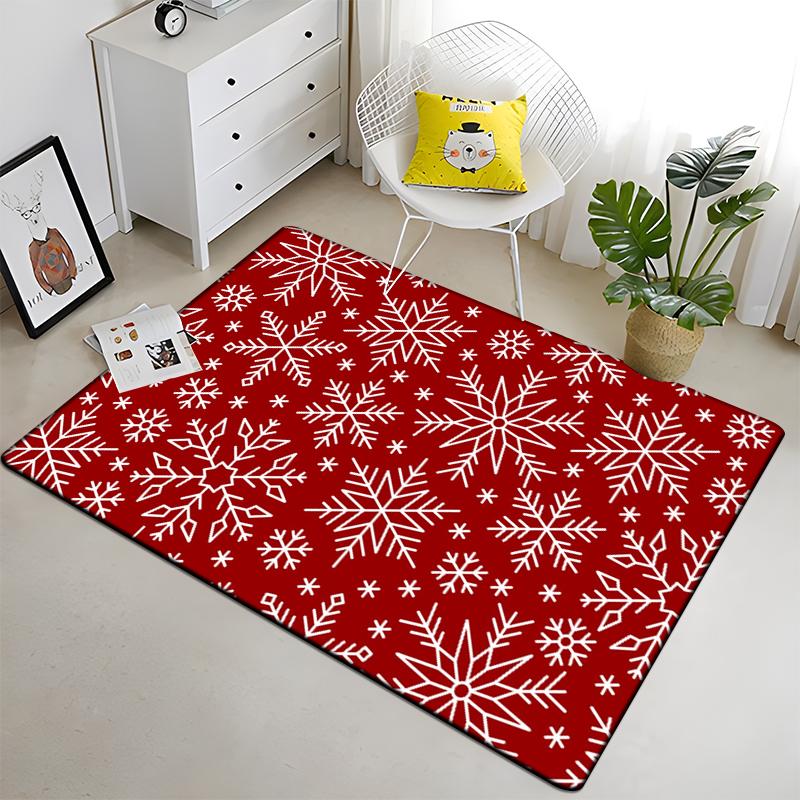 Snowflake Christmas Gift Afire In Winter Printed Carpet for Living Room Large Area Rug Soft Mat E-sports Chair Carpets Alfombra