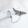 Women Brooch Cute Clothing Badge Adorable Whale Shape Shining Inlaid Collar Needle