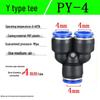 Pneumatic Air Tube Quick Connector PE8 Straight Tee with Reducing Blue Cap PEG8-6/10.