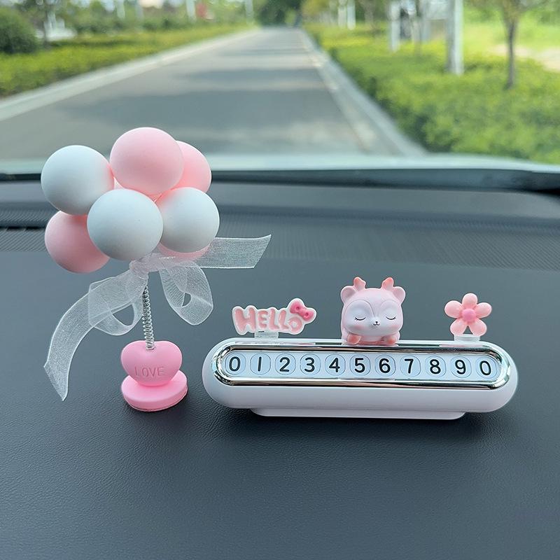 Cute Temporary Parking Phone Number Plate for Car Interior