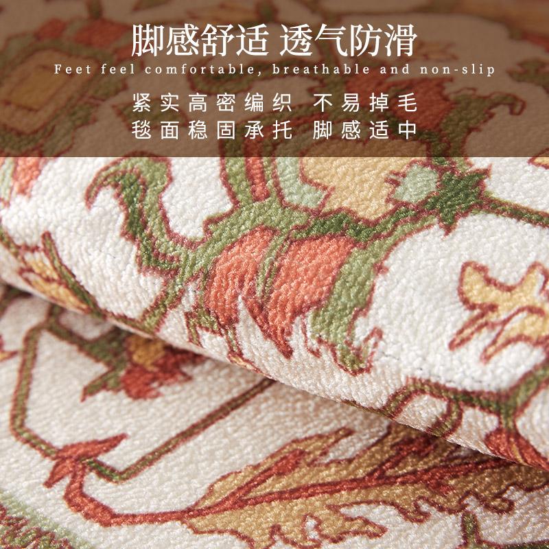 French Retro Living Room Decoration Carpets Thicken Bedside Rugs for Bedroom Large Area Home Non-slip Mat Washable Lounge Rug
