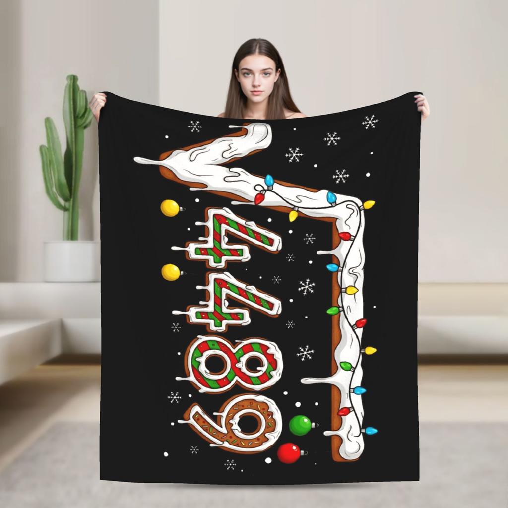 Warm Blanket Travel 67 Six Seven 6 7 Funny Italian Brainrot Gaming Meme Throw Blanket  Flannel Bedspread For Bedroom Bed Cover