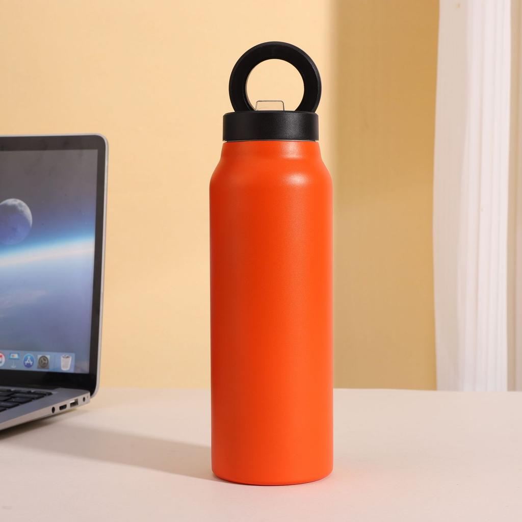 Thermos Sportivo Verniciato Acciaio a Doppia Parete 24oz/700ml Borraccia Sottovuoto per Acqua Supporto Magnetico per Telefono
