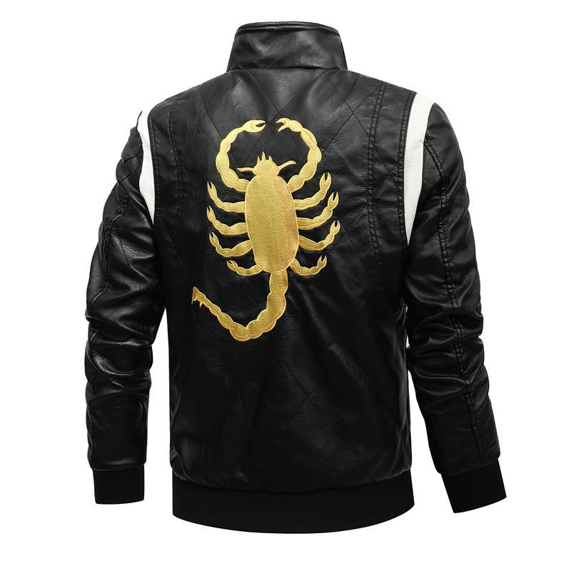 Nouvelle Veste en Cuir pour Homme Veste en Cuir PU Col Montant Veste à Capuche pour Homme Veste en Cuir XXL black