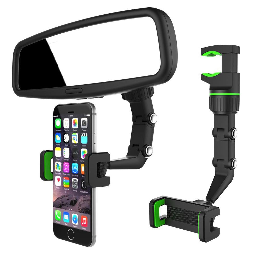 Car Phone Holder 360 Rotation Phone Cradle Universal Bracket Rearview Mirror Driving Recorder Rotatable Smart Phone Stand In Car