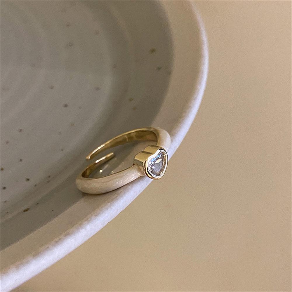 ins wind love zircon ring female flash diamond open index finger ring wholesale