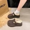 Snow Boots Cotton Shoes 22 New Warm Autumn and Winter Piled Thickened Heightening Cotton Shoes Winter Half Drag