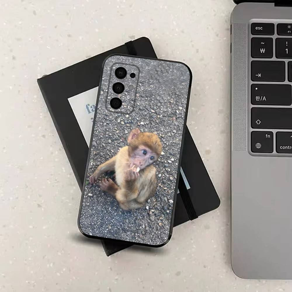 Cute Funny Monkey For Samsung Galaxy A73,31,71,53,32,72,Note,22,41,8,9,52,J7,Soft Black Silicone Cover Case