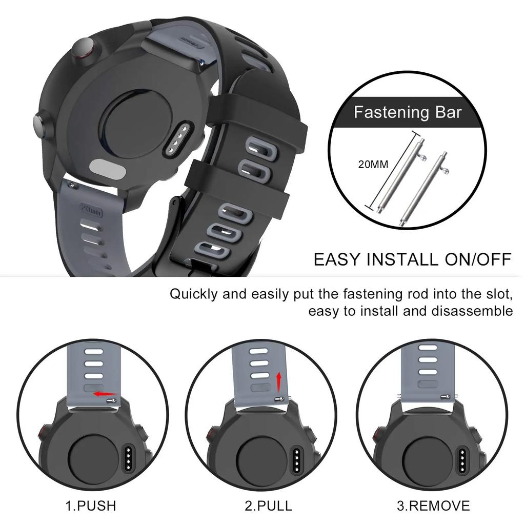 20mm 22mm Strap for Garmin Venu 4-45mm 3/Vivoactive 6 5 3 Silicone Watch Band Forerunner 570 265 255 245 165 Women Men Bracelet