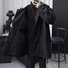 Men's Hooded Quilted Wool Coat - Light Mature Style, Medium-Long, Autumn/Winter