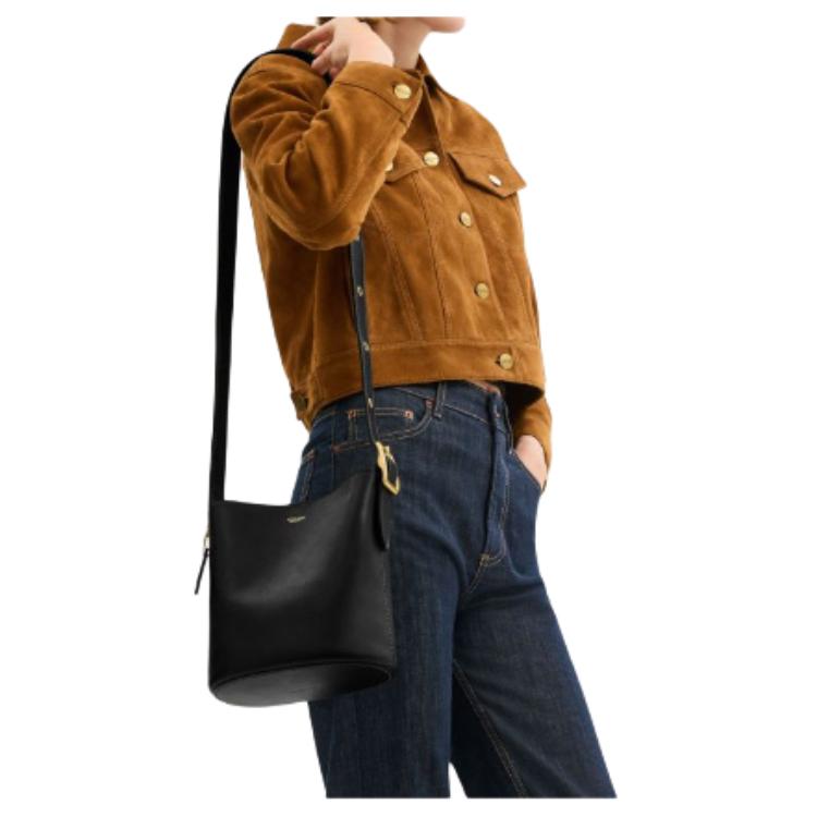 COACH Bleecker Cow Leather Bucket Bag, Shoulder Bag Small Women's Black CCX07-B4BK