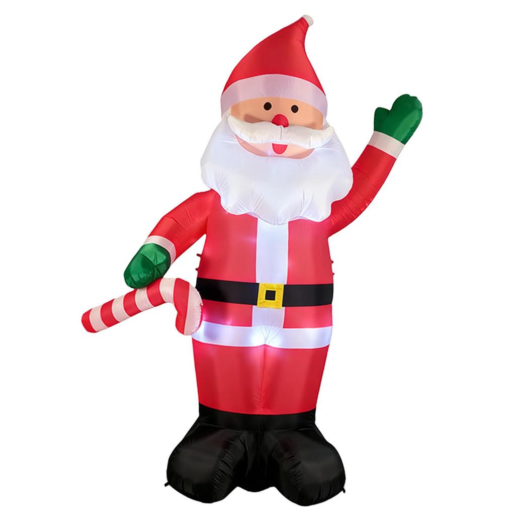 Large Blow Up Santa Claus Christmas Inflatable with LED Lights Windproof Decor for Outdoor Garden Yard Home