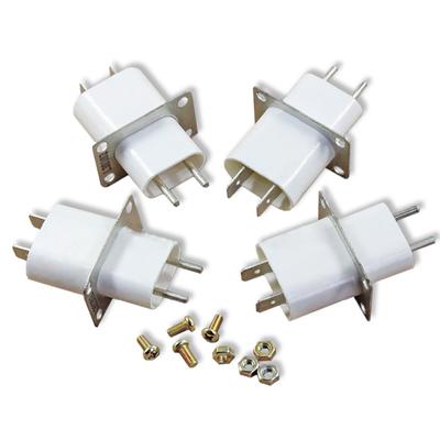 4pcs/set Microwave Magnetron Plug Accessories Launch Tube Socket Comes with Feedthrough Capacitor with Matching Screws