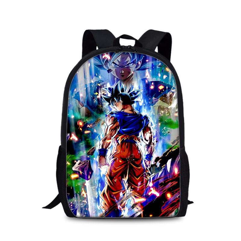 Dragon Ball Goku Printed Nylon Book Backpack For Students And Daily Use