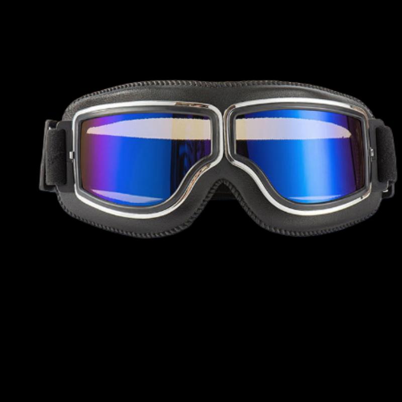 Harley Style Retro Half Helmet with Goggles One Size