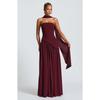 Women's Tube Top Solid Color Split Dress Fashionable and Sexy Halter High Split Dress