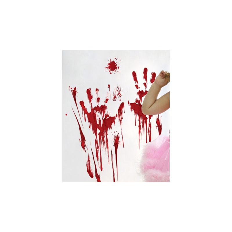 Trace Decoration Halloween Vinly Decal Blooding Handprint Sticker Bloody
