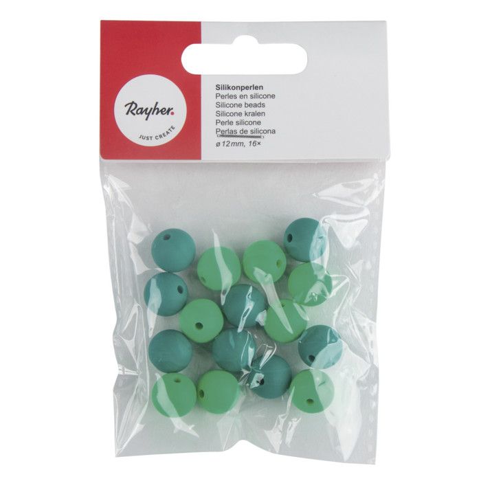 Perles en silicone Idéal attache tétine Bébé 12mm Turquoise 16 pièces