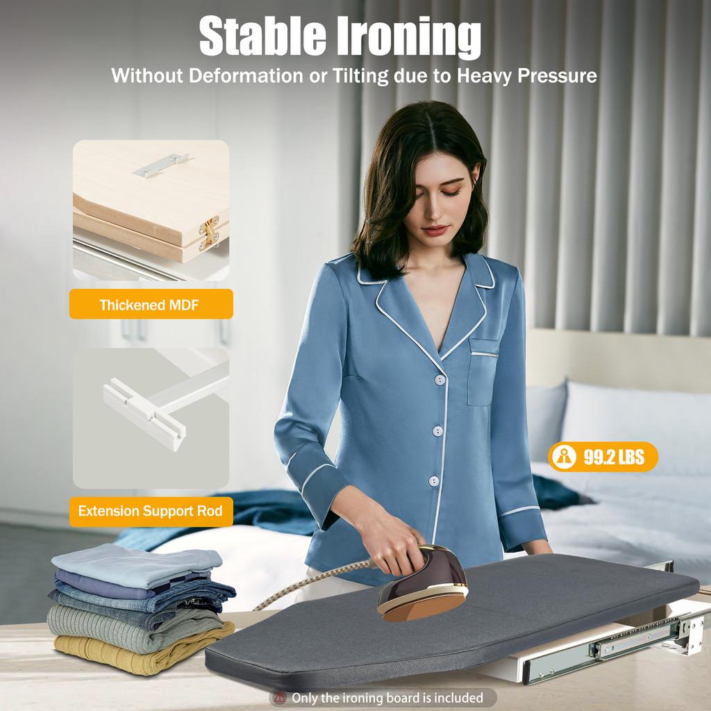 180 ° Free Rotation Ironing Base Plate Foldable Ironing Board Cabinet Mount Push-Pull Sturdy Metal Frame
