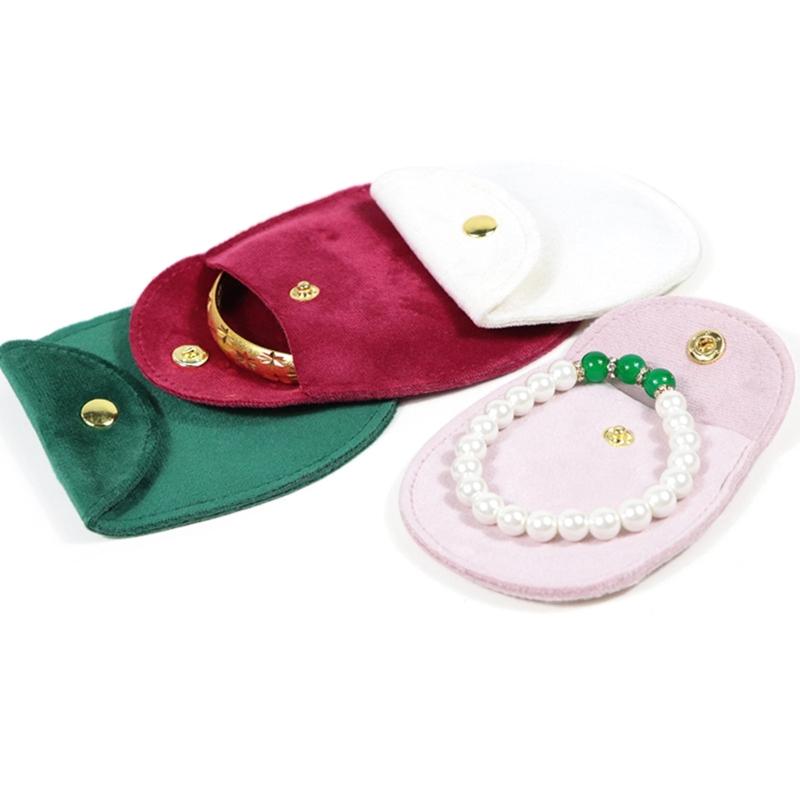 Pack of 15 Elegant Oval Flocking Pouches for Jewelry Storage Soft and Sturdy Portable for Gifting and Display Solution