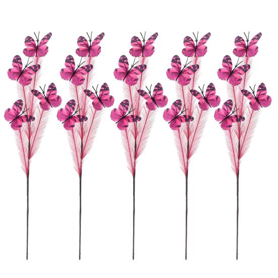 5PCS Artificial Flowers Bright Colors Lifelike Artificial Flowers Never Fade Reusable Fake Flowers for Home Living Room Bedroom