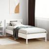 VidaXL Cadre de Lit avec Tête de Lit, Lit Simple avec Sommier à Lattes, Lit Adulte, Meuble de Chambre, Moderne, Blanc 842679