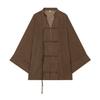 Handgemachtes Knopflochhemd Damen Hemd mit Stehkragen, Chinesische Frosch-Bluse für Frühsommer Freizeit-Outfit Herbst, Lockeres einfarbiges Langarm-Oberteil Frühjahrs-Kleidung