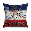 New American Independence Day Flag Line Pillow Cover Five-pointed Star-padded Letter Pillow Cover Backrest Cover