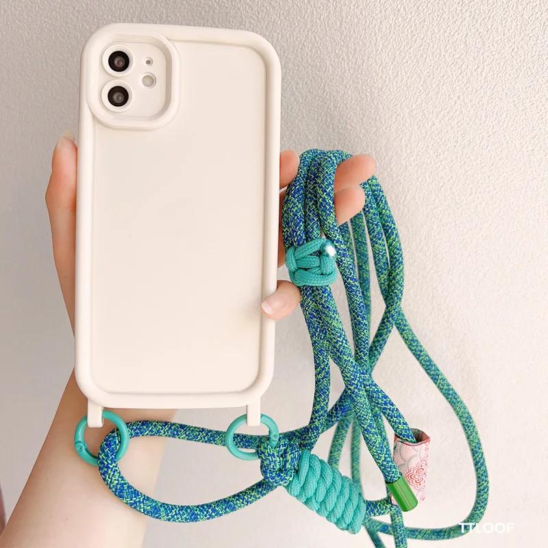 Husă de telefon cu șnur reglabil pentru colier crossbody pentru iPhone 15 16 14 13 11 12 Pro Max MiNi XR X XS 7 8 plus SE 2020, husă moale