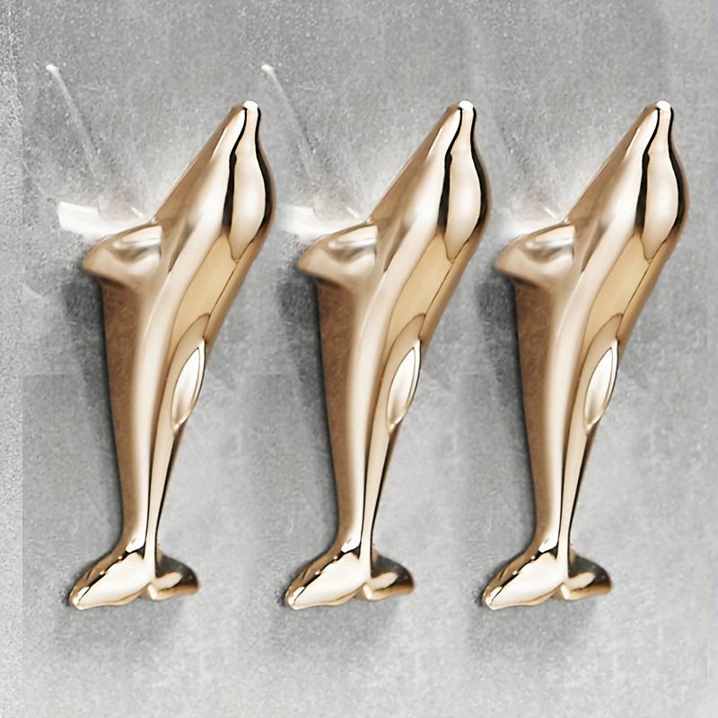 Set Of 3 Dolphin Hooks, Entryway Corner Coat Hooks, Creative Key Hooks Without Drilling, Coat Hooks, Wall Mounted Simple Bathroom Hooks